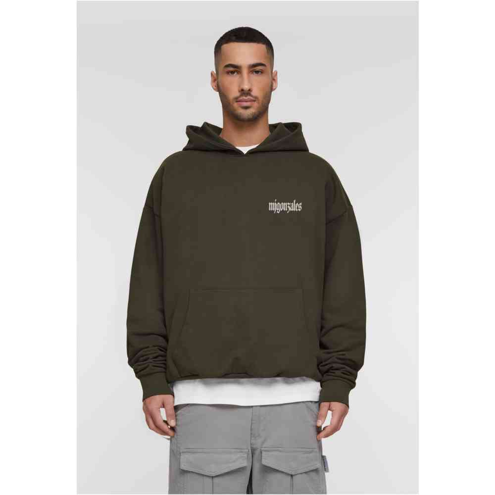 MJ GONZALES - Heavy Oversized Frosted Wings Hoodie - Olive green
